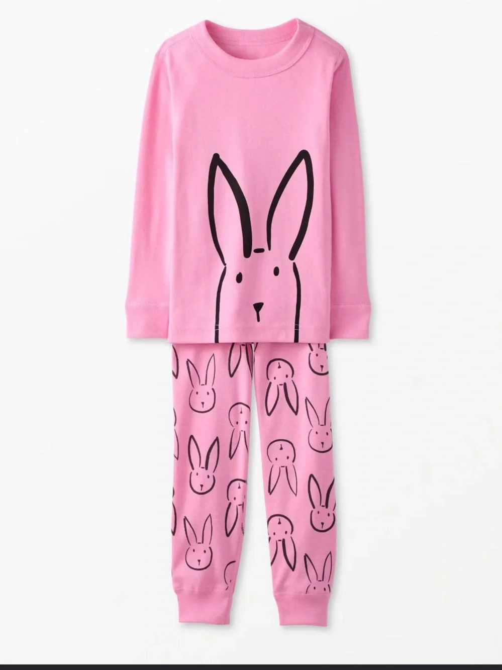 HannaJams Andersson Pink Bunny Print Pajama Set